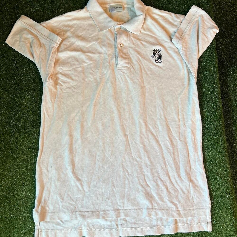 Disney Men's Blue and White Polo-shirts